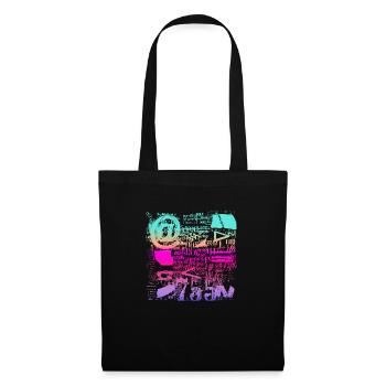 Newspaper Clipps Scrapbook Magazines Alphabet Code - Tote Bag - black - Front