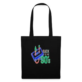 90s mignon 80s rétro vintage drôle cool nostalgie - Sac en tissu - noir - Devant