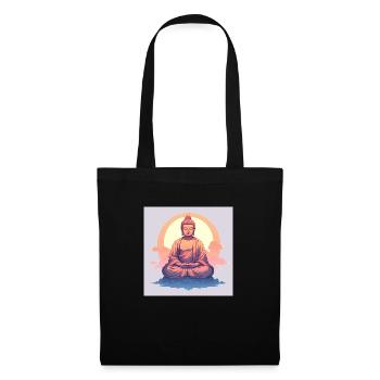Radiant Bliss : Le Bouddha souriant - Sac en tissu - noir - Devant