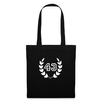 Geschenkidee zum 43. Geburtstag 43 Jahre - Stoffbeutel - Schwarz - Vorne