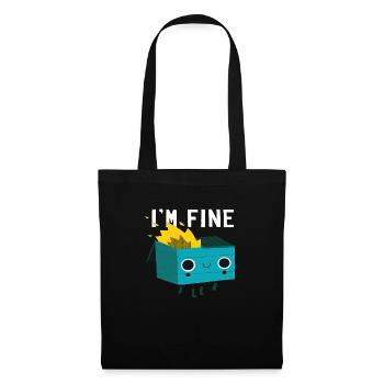 I´m Fine - Stoffbeutel - Schwarz - Vorne