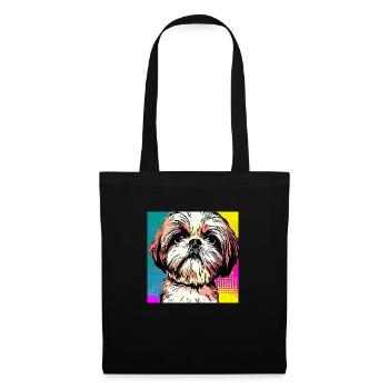 Shih Tzu Pop Art - Sac en tissu - noir - Devant