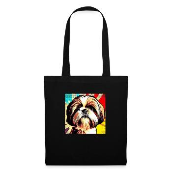 Shih Tzu Pop Art - Sac en tissu - noir - Devant
