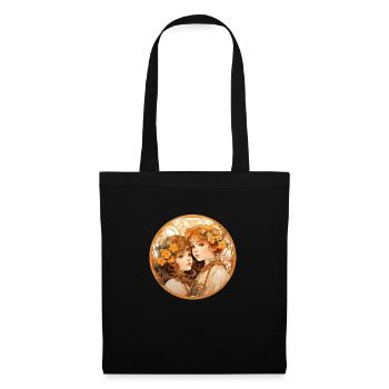 Artwork Art Nouveau: Two adorable little children - Tote Bag - black - Front