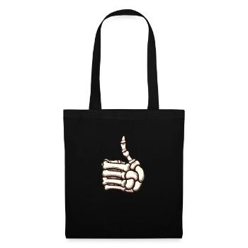 Pouce squelette levé - Sac en tissu - noir - Devant