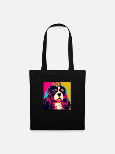 Cavalier King Charles Spaniel Pop Art - Stoffbeutel - Schwarz