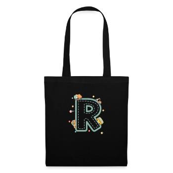 Letter r vehicle - personalized child gift - Tote Bag - black - Front