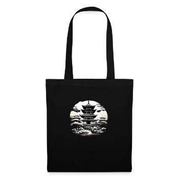 Temple japonais - Sac en tissu - noir - Devant