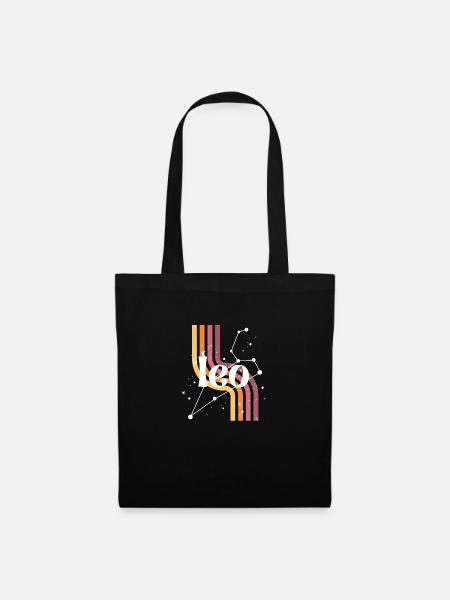 Löwe-Retro-Horoskop - Stoffbeutel - Schwarz