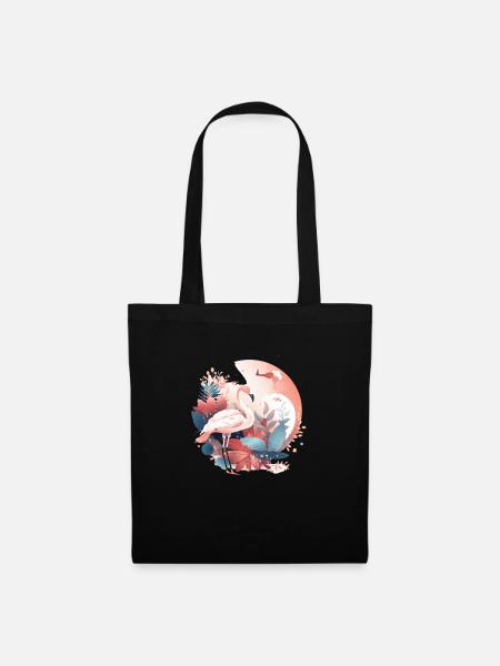 Fantasy Flamingo - Stoffbeutel - Schwarz