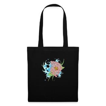 chrysanthème 3 - Sac en tissu - noir - Devant