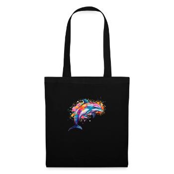 the colorful dolphin - Tote Bag - black - Front