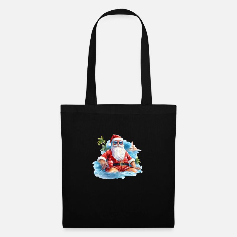 Santa Claus Weihnachtsmann - Stoffbeutel - Schwarz