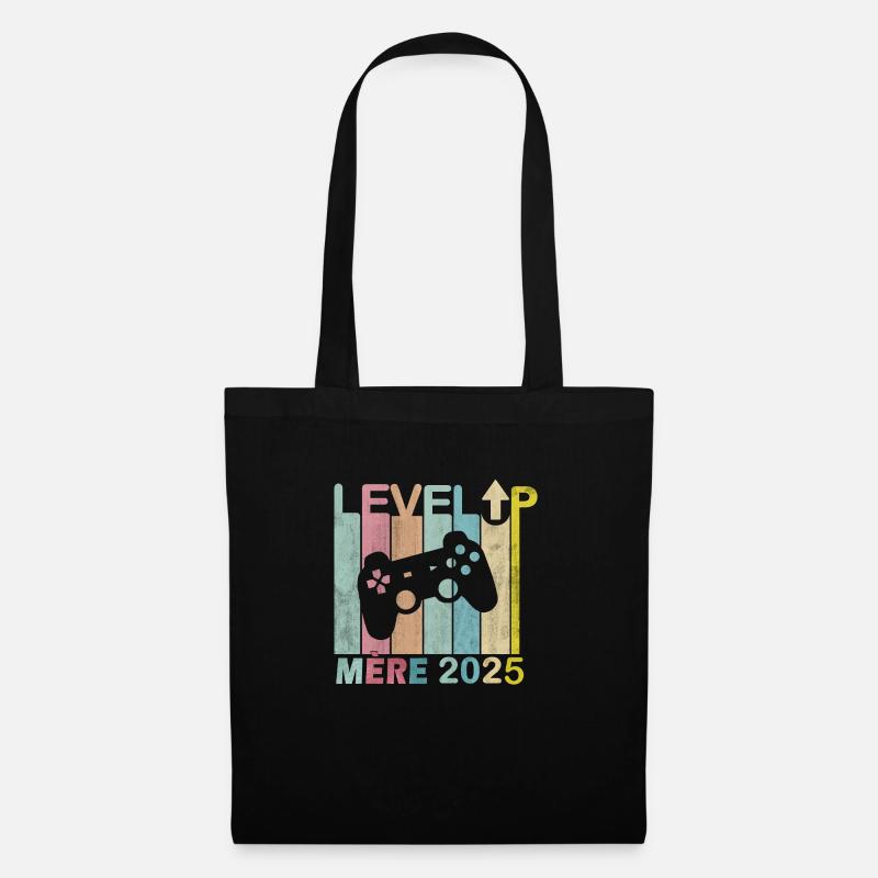 Man Dad 2025 Future Parents Level Up Player - Tote Bag - black