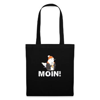 Moin Moin Möwe! - Stoffbeutel - Schwarz - Vorne