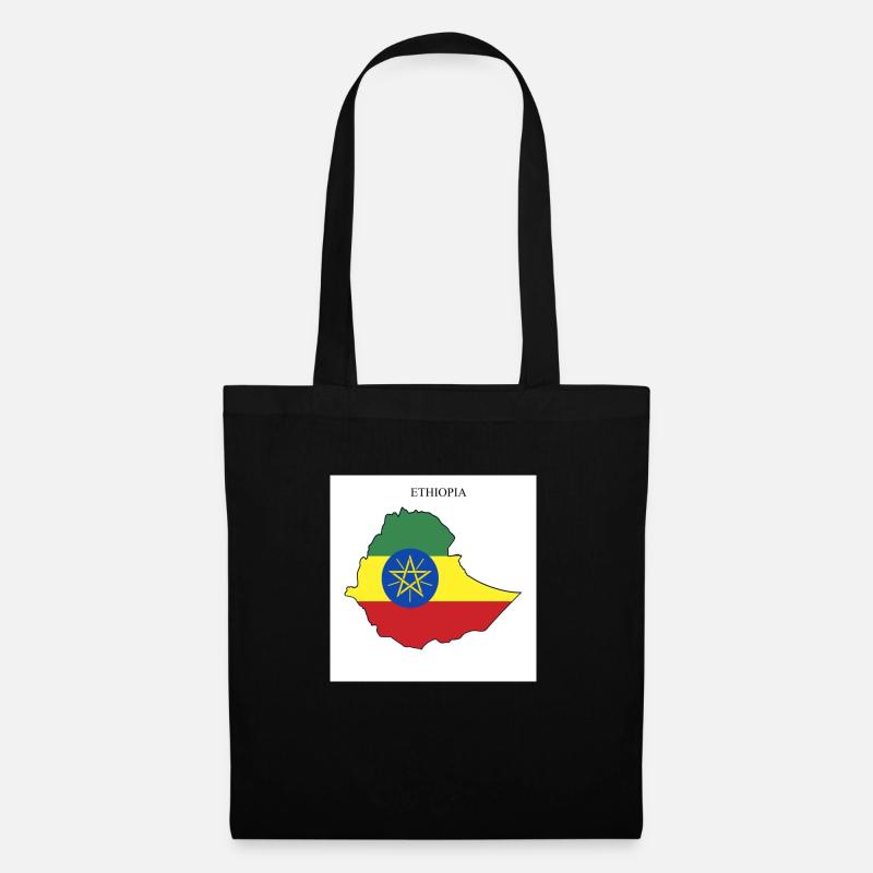 Drapeau de l’Éthiopie, Carte - Sac en tissu - noir