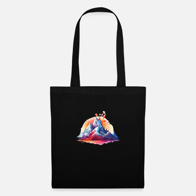 Psychedelic Mountains - Tote Bag - black