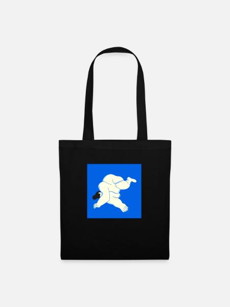 Frauenkörper auf blau - Stoffbeutel - Schwarz