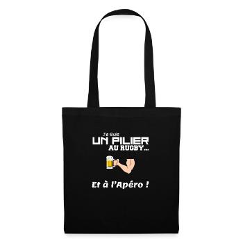 Cadeau Apéro : Pilier au Rugby ! - Sac en tissu - noir - Devant