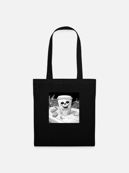 Kaffee - Becher Halloween - Stoffbeutel - Schwarz