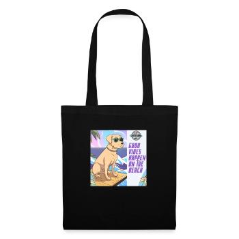 Surfen im Comic-style - Stoffbeutel - Schwarz - Vorne
