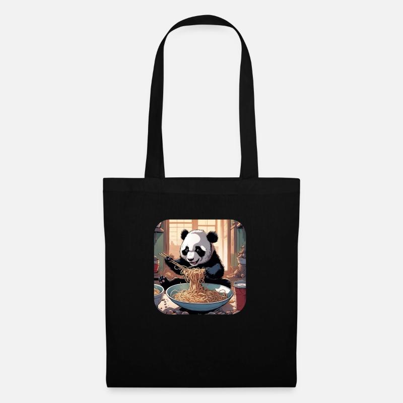 Doux panda ours - Sac en tissu - noir