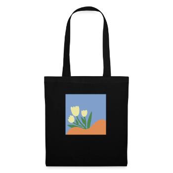 Gelbe Blumen - Stoffbeutel - Schwarz - Vorne