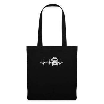 Chauffeur d’autobus scolaire Schoolbus Heartbeat - Sac en tissu - noir - Devant