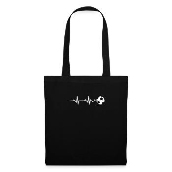 Battement de cœur de football Battement de cœur de football - Sac en tissu - noir - Devant