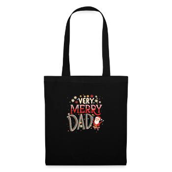 Père Noël festif - Sac en tissu - noir - Devant