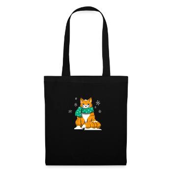 Winterkatze - Stoffbeutel - Schwarz - Vorne