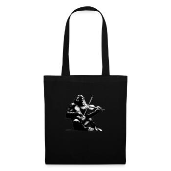 Violin Monkey Orchestra Street Art Banksy Style - Tote Bag - black - Front