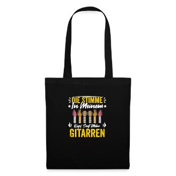 Die Stimme In Meinem Kopf Sagt Mehr Gitarren - Stoffbeutel - Schwarz - Vorne