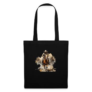 Cowboys und Rodeo-Reiten - Stoffbeutel - Schwarz - Vorne