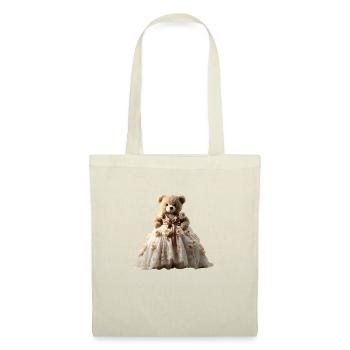 Ours en peluche en robe de mariée - Sac en tissu - nature - Devant