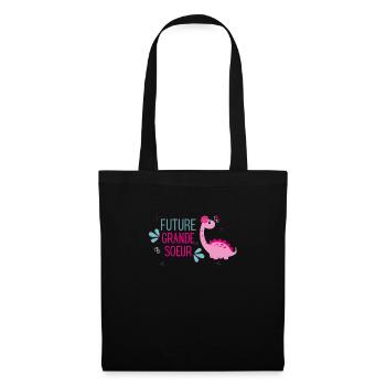 Future grande sœur - annonce grossesse - Sac en tissu - noir - Devant