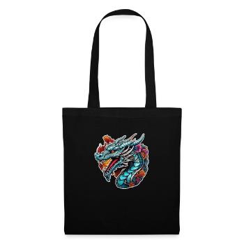 Asiatischer Drache - Japan - Chinesisch - Stoffbeutel - Schwarz - Vorne