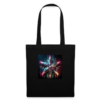 Cyberpunk Weihnachtsstern - Stoffbeutel - Schwarz - Vorne