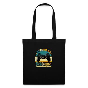Niveau 23 Débloqué - Gamer Anniversaire 23 ans - Sac en tissu - noir - Devant