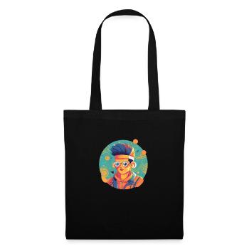 personnage psychédélique des années 90 - Sac en tissu - noir - Devant