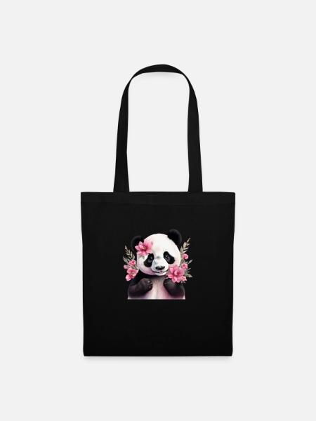 Niedlicher Panda - Stoffbeutel - Schwarz