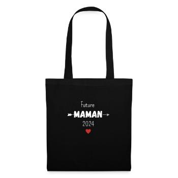 Future maman 2024 - Sac en tissu - noir - Devant