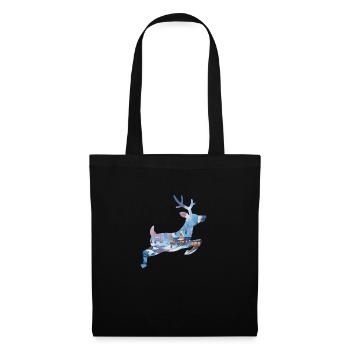 Féérie hivernale en silhouette de cerf - Sac en tissu - noir - Devant