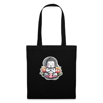 bébé Bouddha - meditation yoga relaxation - Sac en tissu - noir - Devant