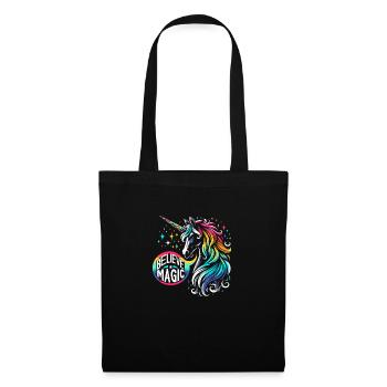 Licorne de Noël - Sac en tissu - noir - Devant