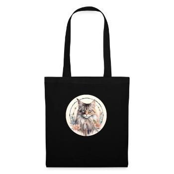 Maine Coon Cat Boho Style, Love cats - Tote Bag - black - Front