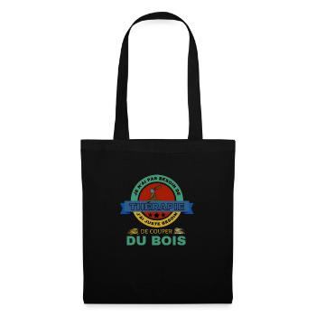 Bûcheron Bois - Sac en tissu - noir - Devant