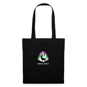 Silhouette de renne nordique - Sac en tissu - noir - Devant
