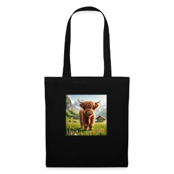 Cute Highland cow - Stoffbeutel - Schwarz - Vorne
