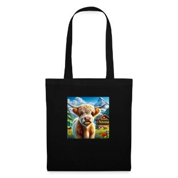 Highland cow with majestic horns - Tote Bag - black - Front